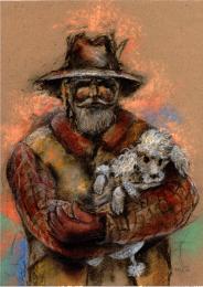 Herder met poedel