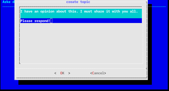 Arke create topic - body