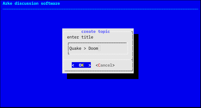 Arke create topic - title