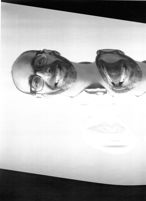 Portrait with bigrot emulating photocopier effects and additional distortions, 2021